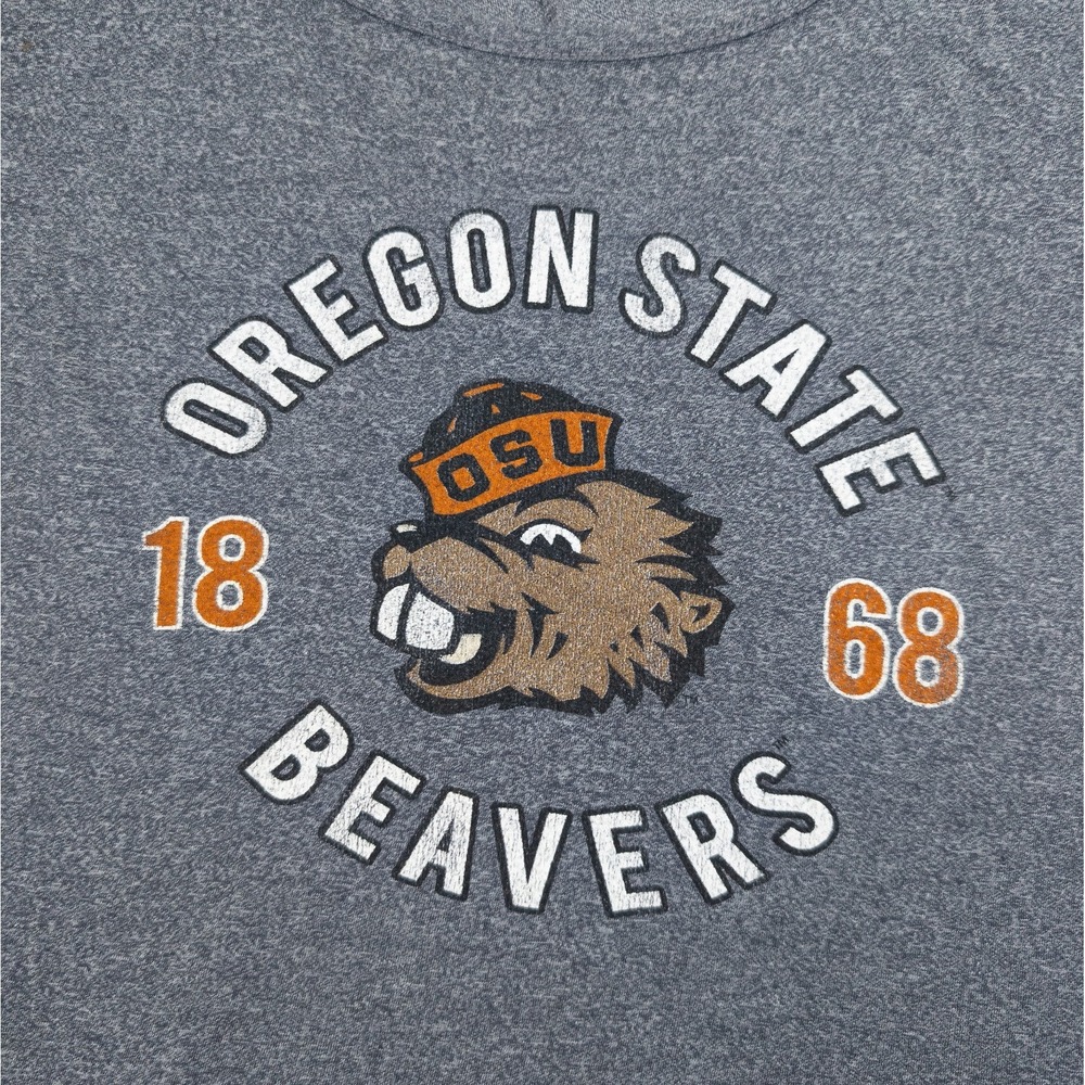 Oregon State Beavers TShirt Women M Gray Scoop Neck Lightweight Fan Gear College